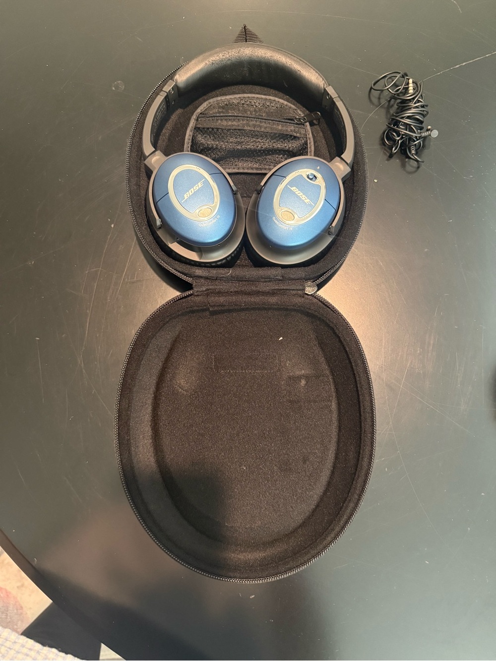 Bose Blue Over-Ear Headphones with Black Headband and Case